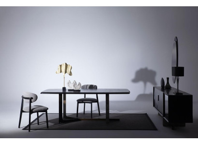  Esszimmer 7tlg. Set Esstisch Sideboard Spiegel 4x Stühle Modern Design
