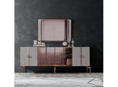  Modern Esszimmer Set Besteht aus Stilvoll Anrichte und Spiegel 2tlg