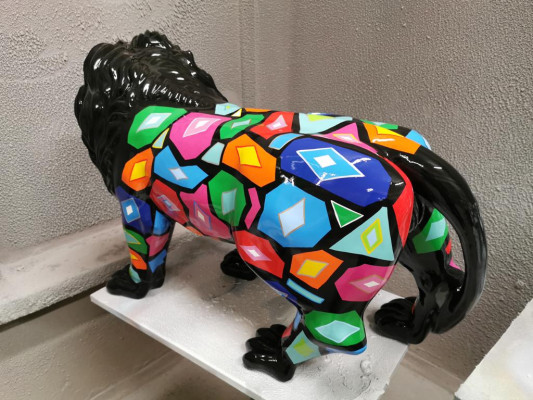 Abstakter Löwe Handbemalte Figuren Statuen Skulptur Modernes Design Löwen Garten