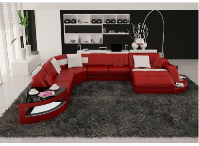 Designer Wohnlandschaft Garnitur Eckgarnitur U-Form Couch Ecksofa Polster