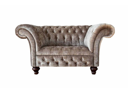 Chesterfield Sessel Couch 1 Sitzer Sofa Textil Stoff Couchen Polster Neu