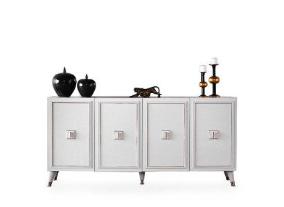 Anrichte Sideboard Schrank Holzschrank Weiß Holz Kommode Luxus
