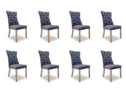8x Stühle Stuhl Polster Design Chesterfield Garnitur Sessel Komplett Set