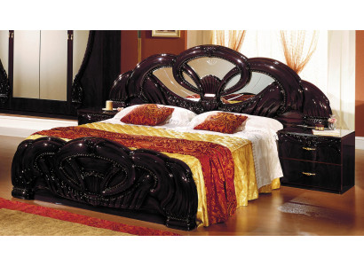 Königliches Design Bett 2x Nachttische Schlafzimmer Garnitur 3tlg. Set Holz Neu
