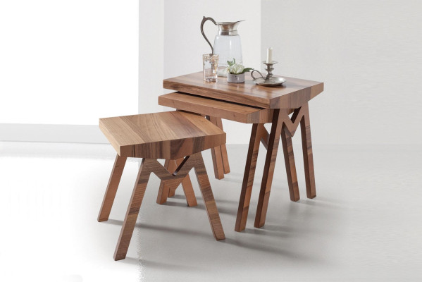Blumenständer Beistelltische Holztische Tisch Set Beistelltisch Couchtisch 3tlg.