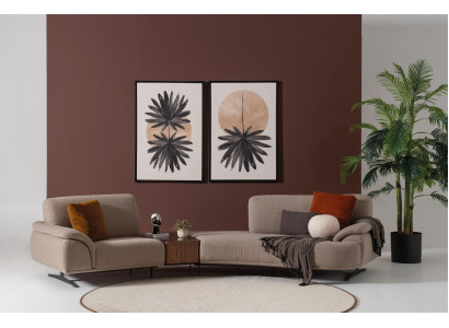Wohnzimmer Design Sofa 5 Sitz Textil Couch Polster Sofas Neu braun